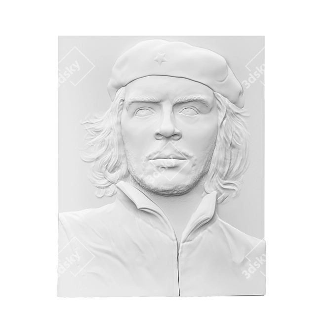 Revolutionary Che Guevara Relief 3D model image 2