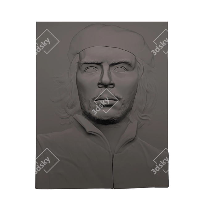 Revolutionary Che Guevara Relief 3D model image 3