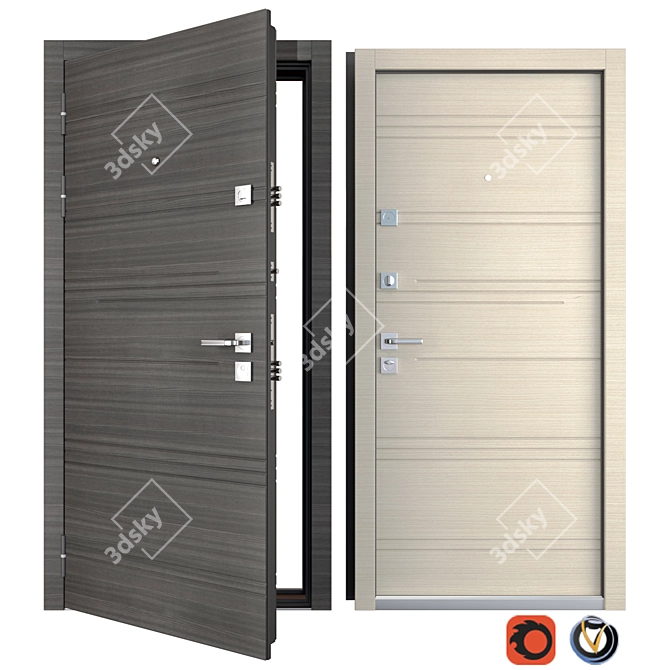 Kassandra_new (Favorit) Steel Entrance Door - Stylish and Secure 3D model image 1