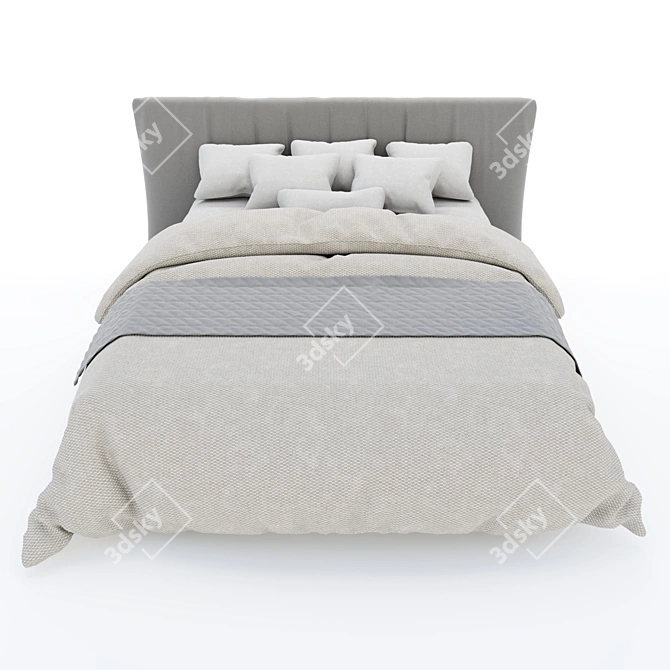 Modern Double Bed 2016 3D model image 3