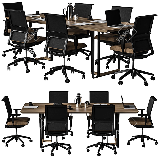 Modern Conference Table with Versatile Design 3D model image 1