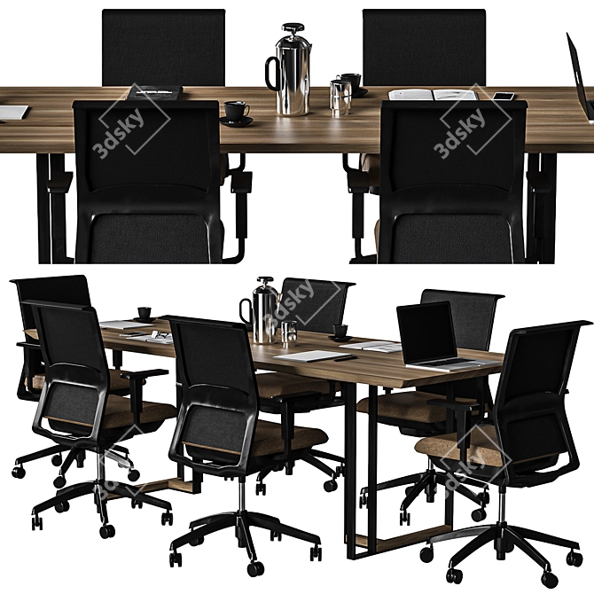 Modern Conference Table with Versatile Design 3D model image 4