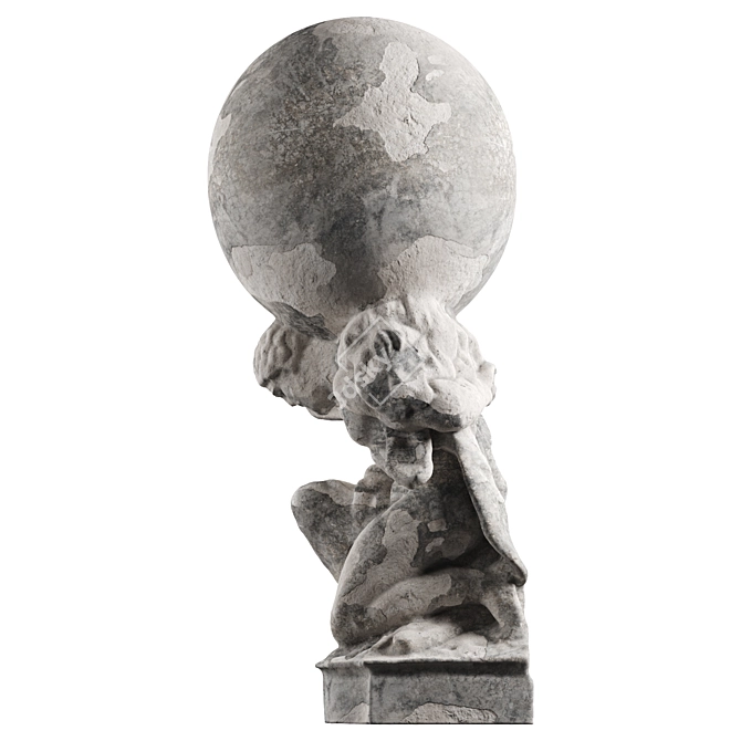 Mighty Hercules Globe Statue 3D model image 3