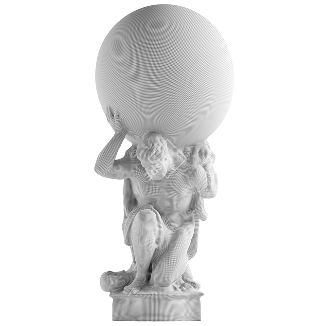 Mighty Hercules Globe Statue 3D model image 5