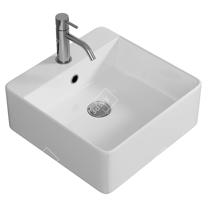 Sleek and Stylish SantiLine Washbasin 3D model image 1