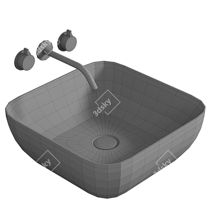 Sleek Nova Form CN2002 Washbasin 3D model image 2