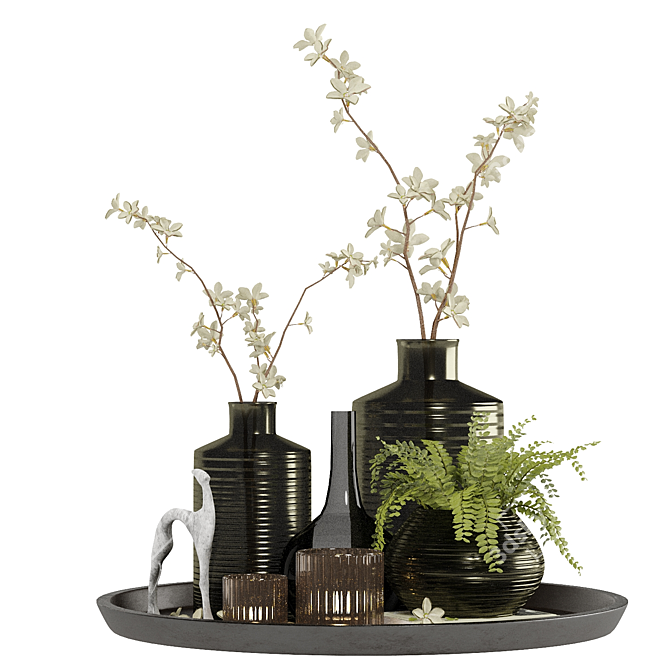 Unique Decorative Plant Set 2 3D model image 2