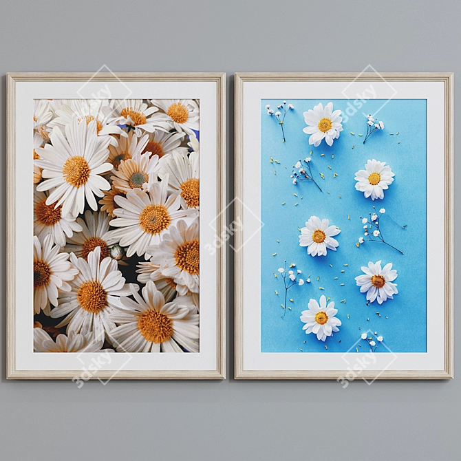 Chic Blooms Picture Frame Set 3D model image 2