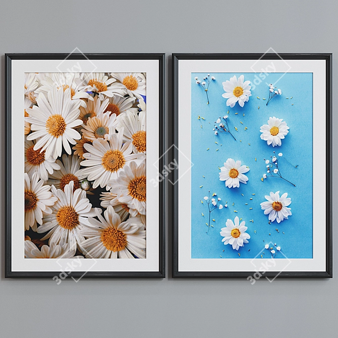 Chic Blooms Picture Frame Set 3D model image 5