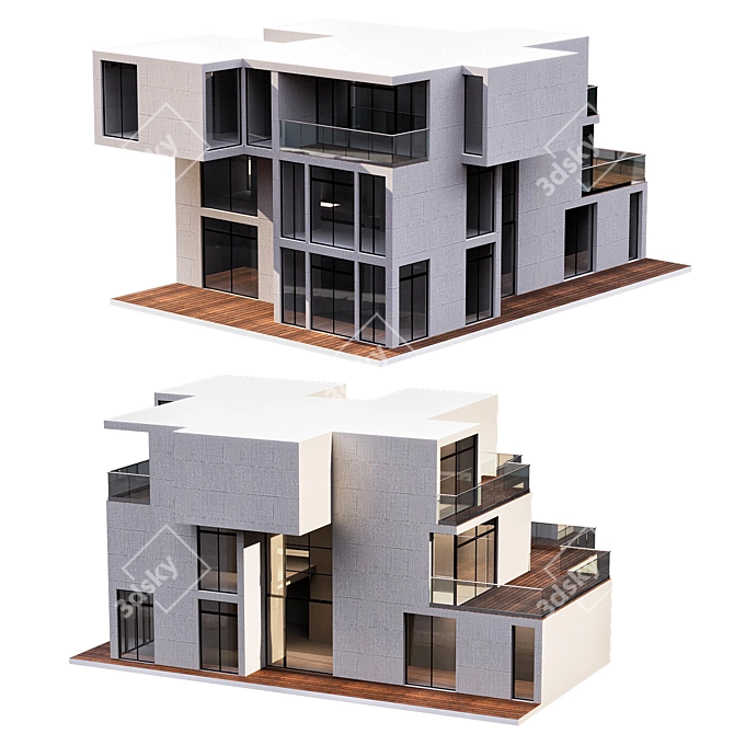  Modern Luxury Villa: Detailed Elements & High-Quality Textures 3D model image 1