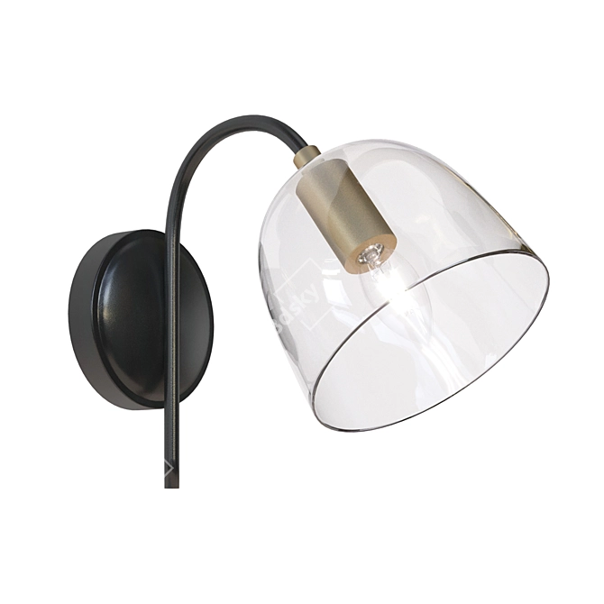 Metallic Glass Shade Lamp 3D model image 1