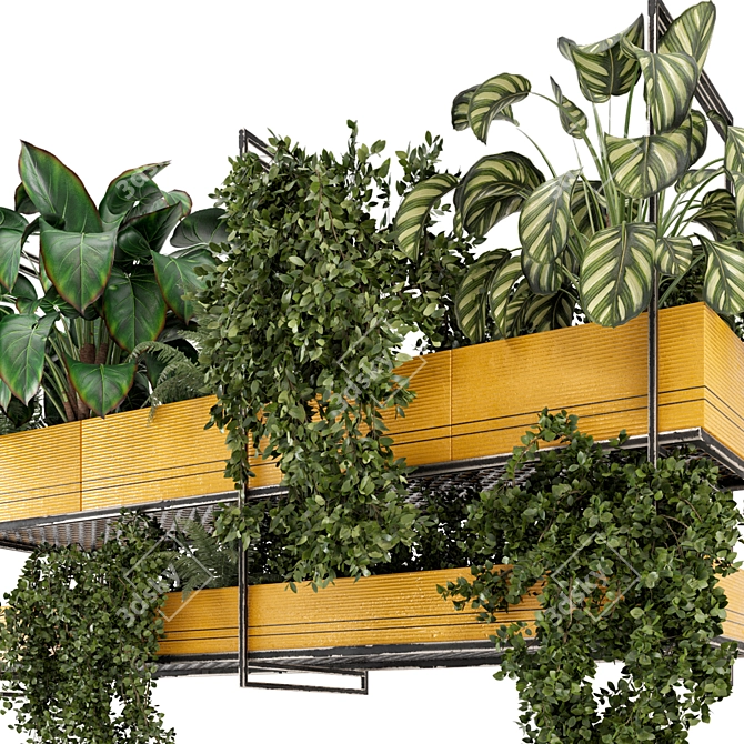 Metal Box Hanging Plant Set 3D model image 2