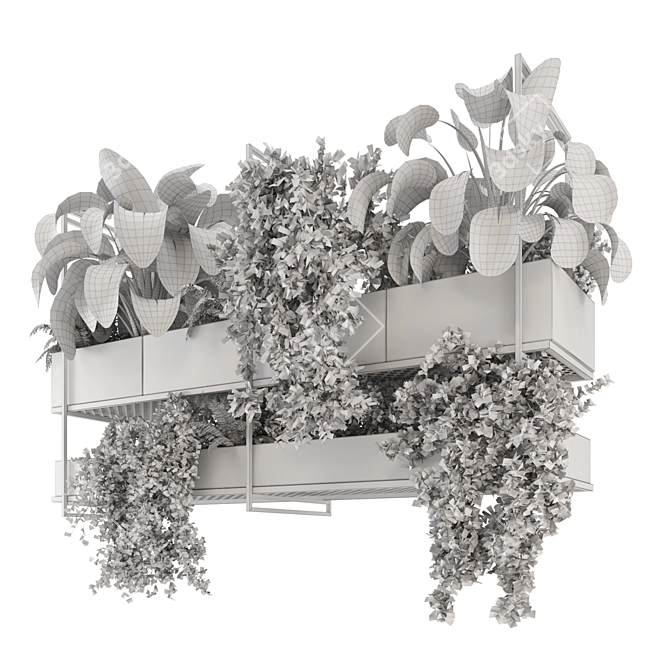 Metal Box Hanging Plant Set 3D model image 7