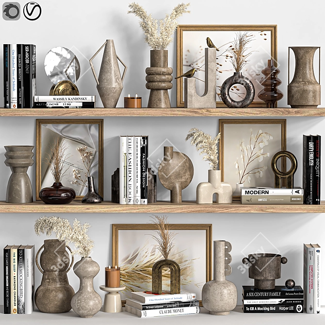 Elegant 16-Piece Decor Set 3D model image 1