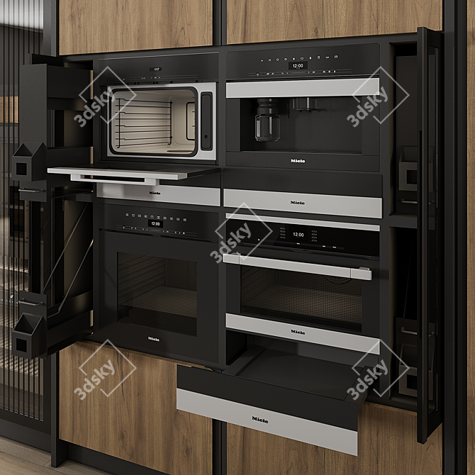 Modern Kitchen Cabinet Storage Set 3D model image 3