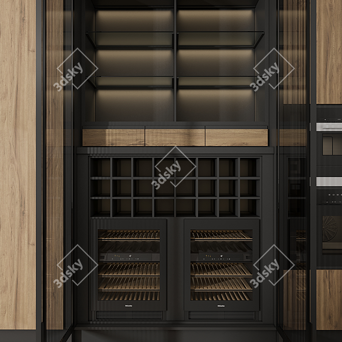 Modern Kitchen Cabinet Storage Set 3D model image 5