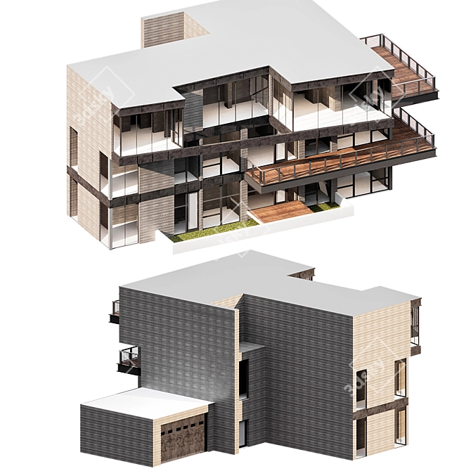 Modern Forest Villa: Exquisite Design & Highest Quality 3D model image 4