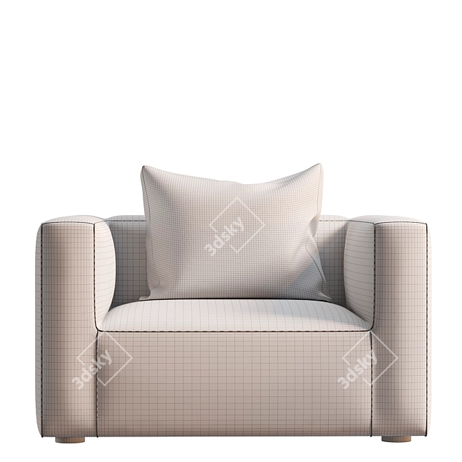 Title: Luxury Thierry Leather Chair 3D model image 2