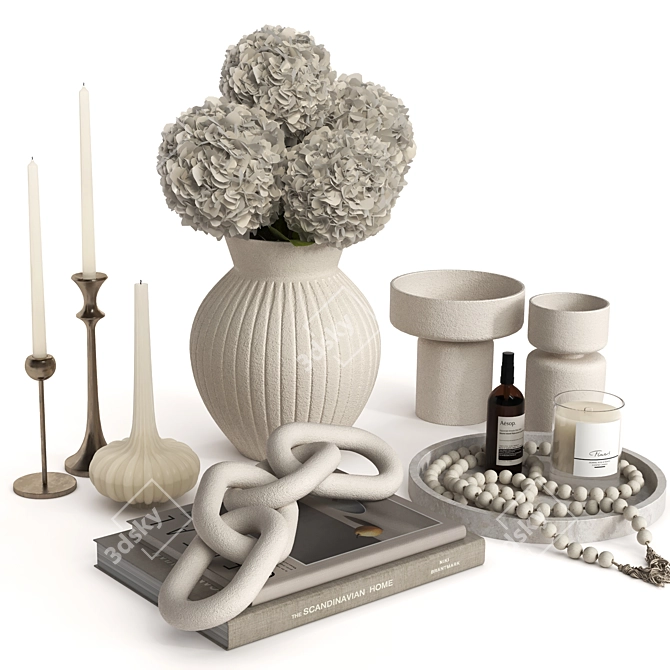 Elegant Home Coffee Table Set 3D model image 5