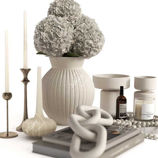 Elegant Home Coffee Table Set 3D model image 6