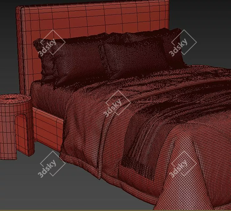 Luxury Meridiani Stone Plus Bed - 3D Model 3D model image 4