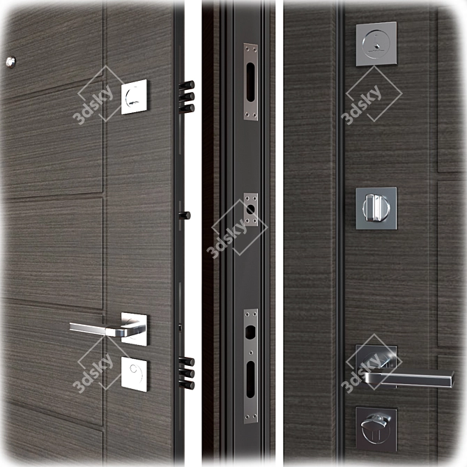 Modern Entrance Metal Door - City_new (Favorit) 3D model image 2