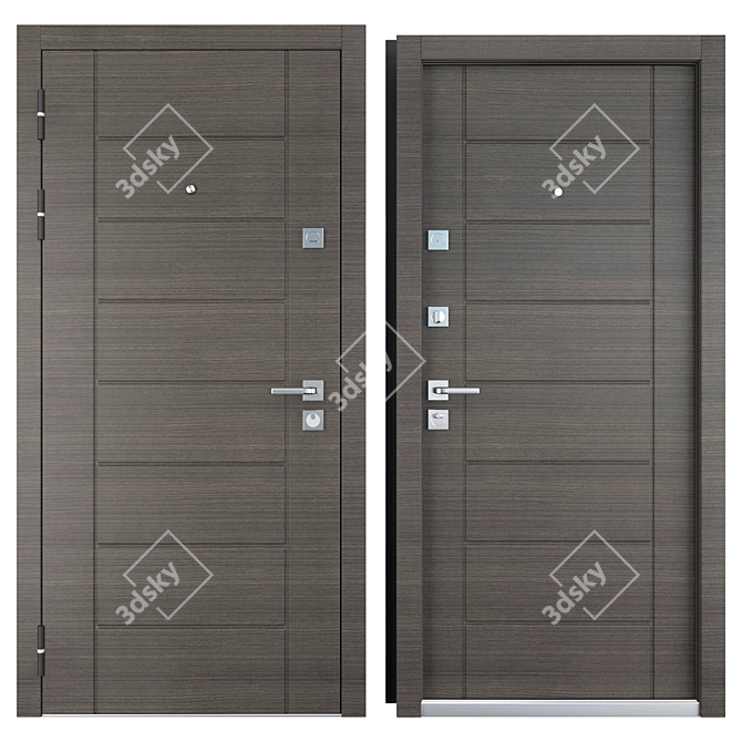 Modern Entrance Metal Door - City_new (Favorit) 3D model image 3