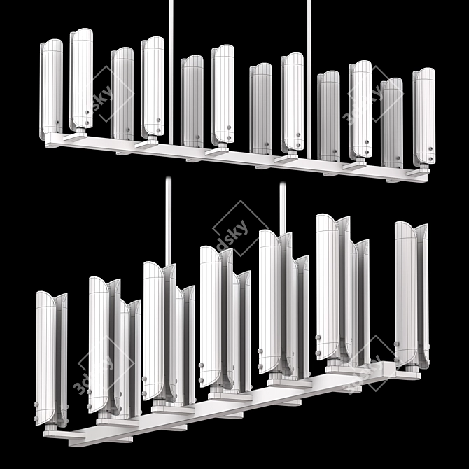 Elegant Illumination: Platiere Linear Chandelier 3D model image 2