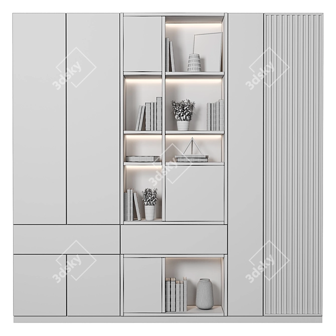 Modular Cabinet with High-quality Textures 3D model image 3