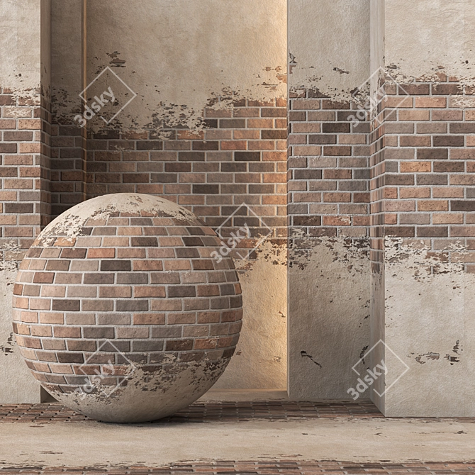 Seamless Old Brick 4K Texture 3D model image 1