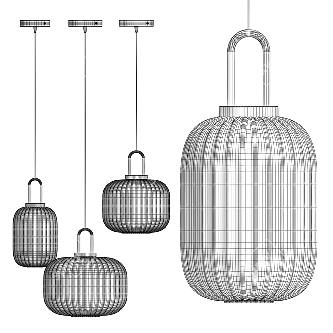 Elegant Frist Pendant Light 3D model image 3