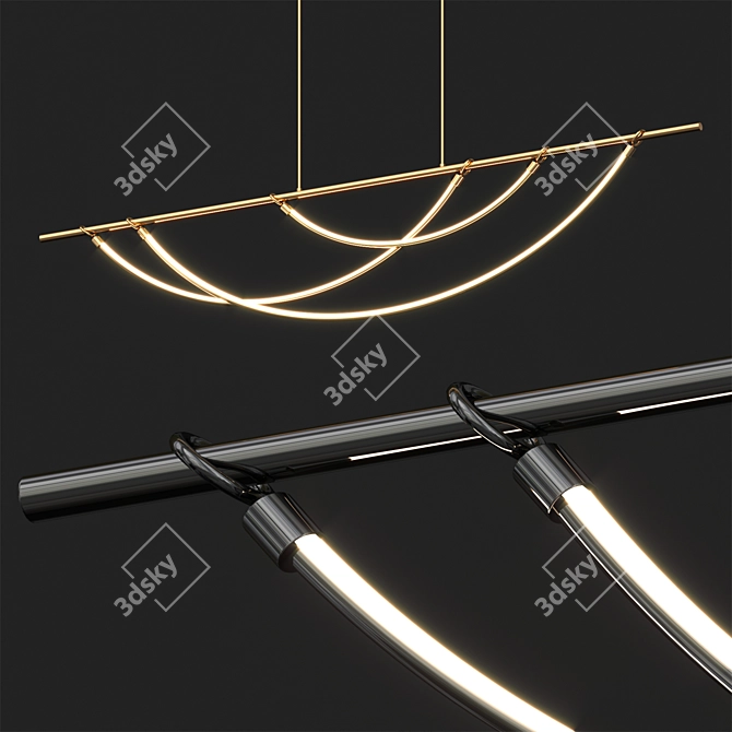 Sleek and Stylish LED Pendant 3D model image 2