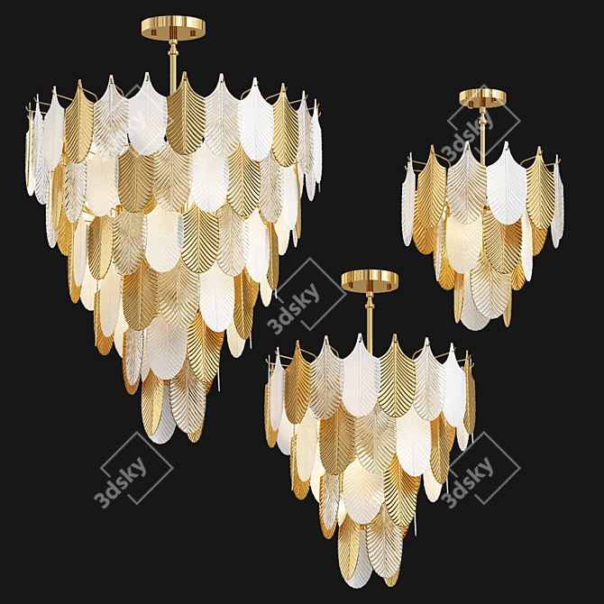 Elegant Liama Chandelier Collection 3D model image 2