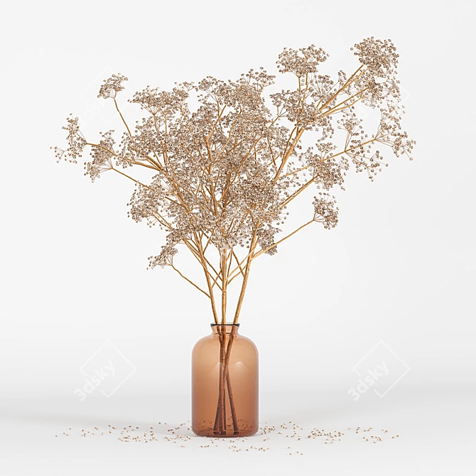 Elegant Dried Floral Arrangement 3D model image 1