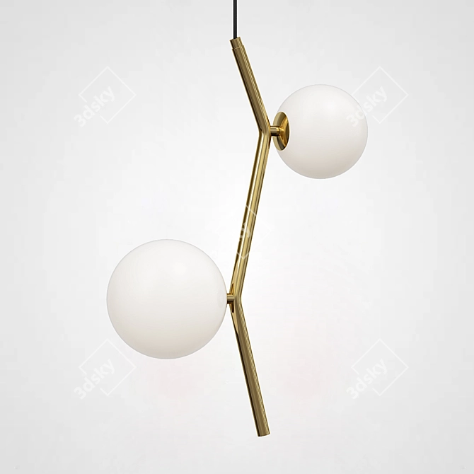 Mathia 2 Pendant Light - Elegant Glass Shades 3D model image 2