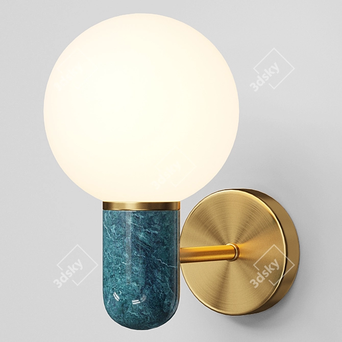 Elegant Marble Base Twig Wall Lamp 3D model image 2