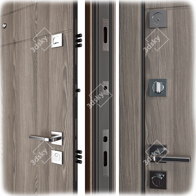 Duet Favorit Entry Metal Door - 900x2050mm 3D model image 2