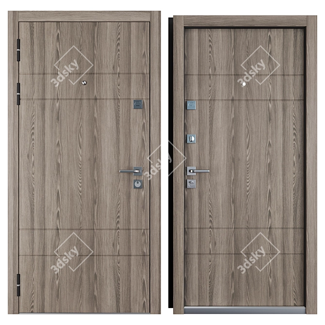 Duet Favorit Entry Metal Door - 900x2050mm 3D model image 3