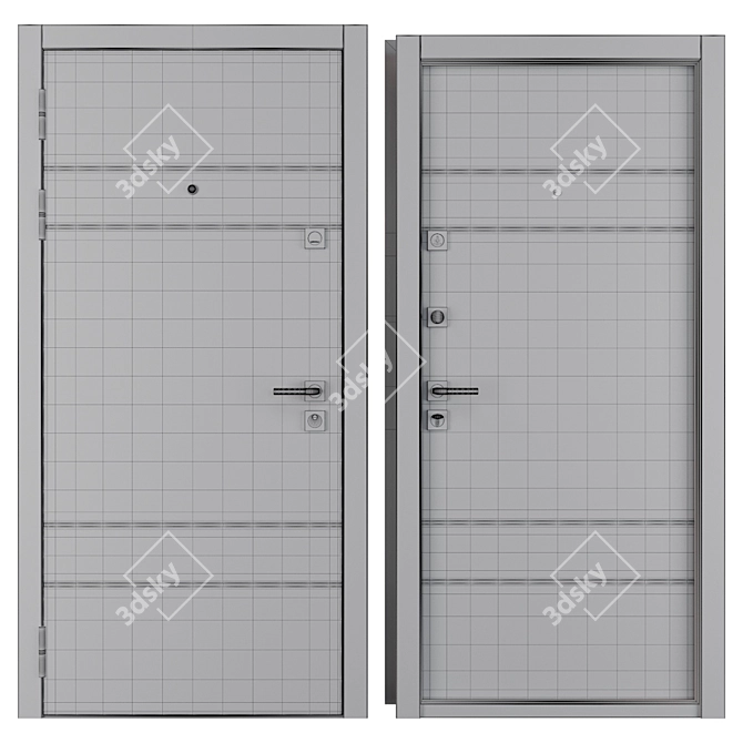 Duet Favorit Entry Metal Door - 900x2050mm 3D model image 4