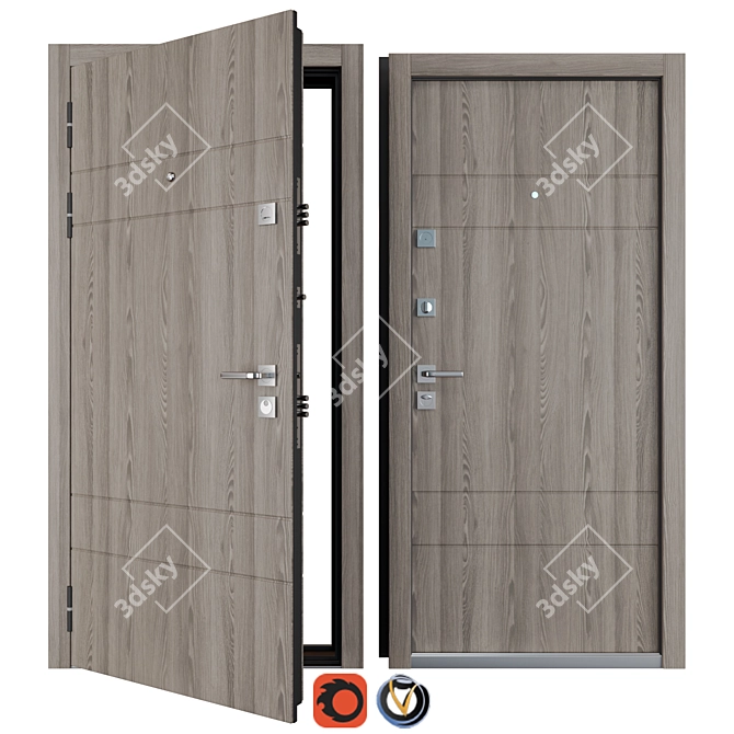 Duet Favorit Entry Metal Door - 900x2050mm 3D model image 5