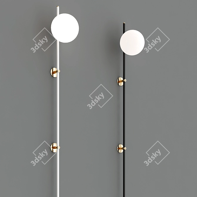 Modern Aluminum and Glass Wired Pendant 3D model image 4