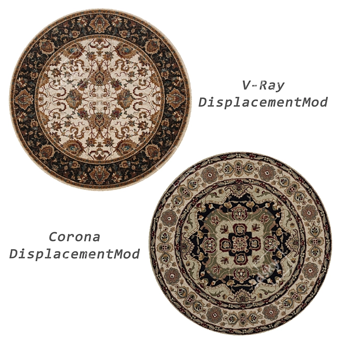 Round Rugs Set: Versatile 3D Carpets 3D model image 3