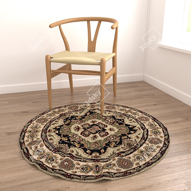 Round Rugs Set: Versatile 3D Carpets 3D model image 6