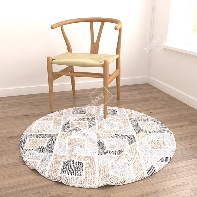 Round Rugs Set: Versatile and Realistic 3D Models 3D model image 2