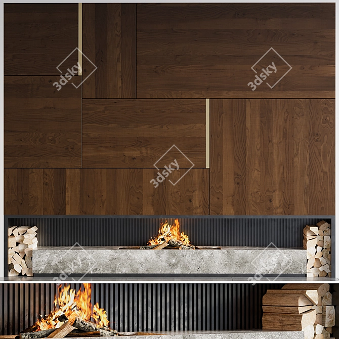 Exquisite Fireplace for V-Ray & Corona 3D model image 1