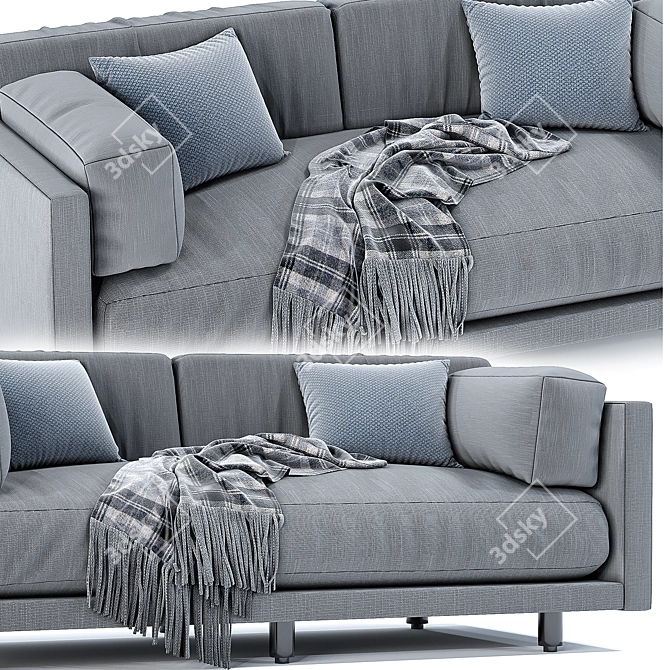 Modern 82" Sunday Sofa by Blu Dot 3D model image 3