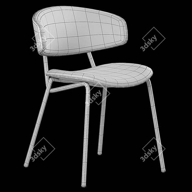Sophia Padded Chair: Modern Comfort for your Space 3D model image 4