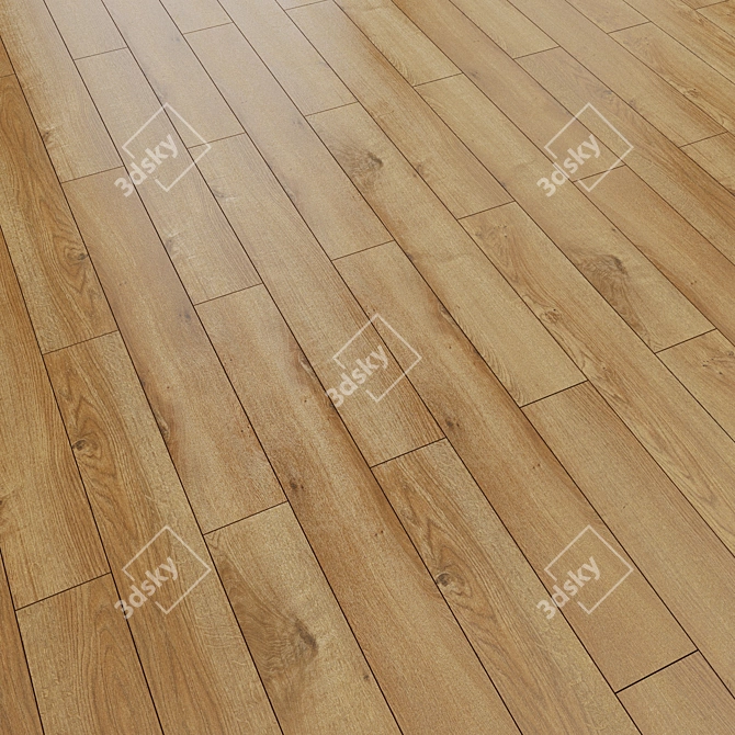 Title: Linear Oak Parquet Flooring 3D model image 1