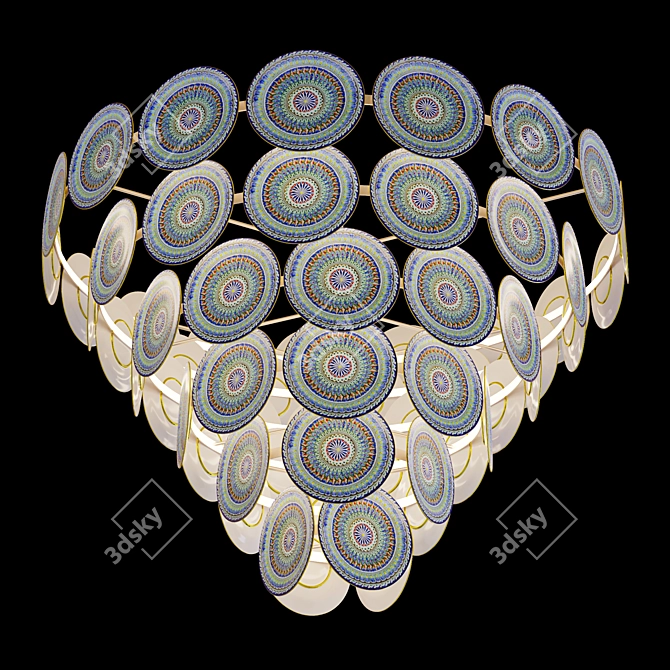 Uzbek Trefoil Chandelier 3D model image 1