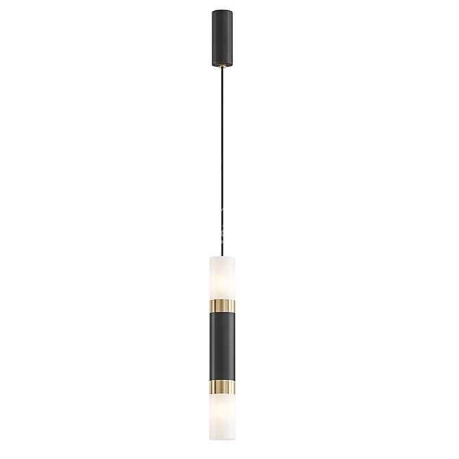 Modern Steel Cylinder Pendant Light 3D model image 1